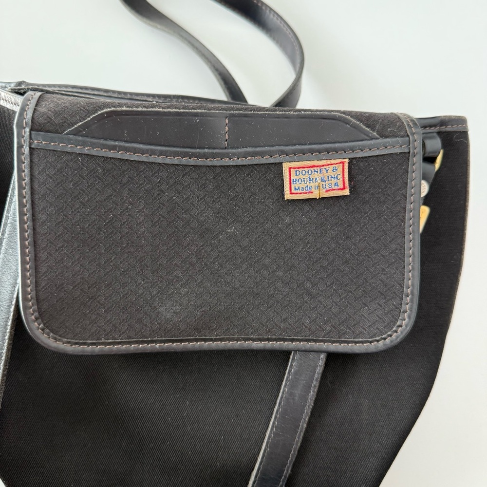 Dooney & Bourke Vintage Black Canvas Tote Bag with Gold Accents - Picture 11 of 13